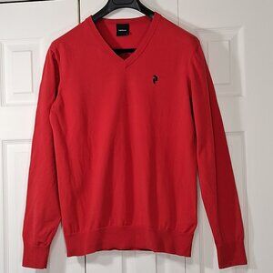 Peak Performance Red V-neck Casual Women Sweater